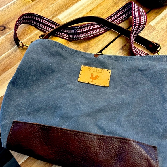 Meanwhile Ike back at the farm blue/greycanvas and leather tote - Picture 4 of 4